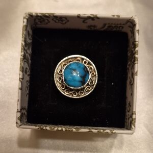 Sterling Silver Turquoise Infinity Ring